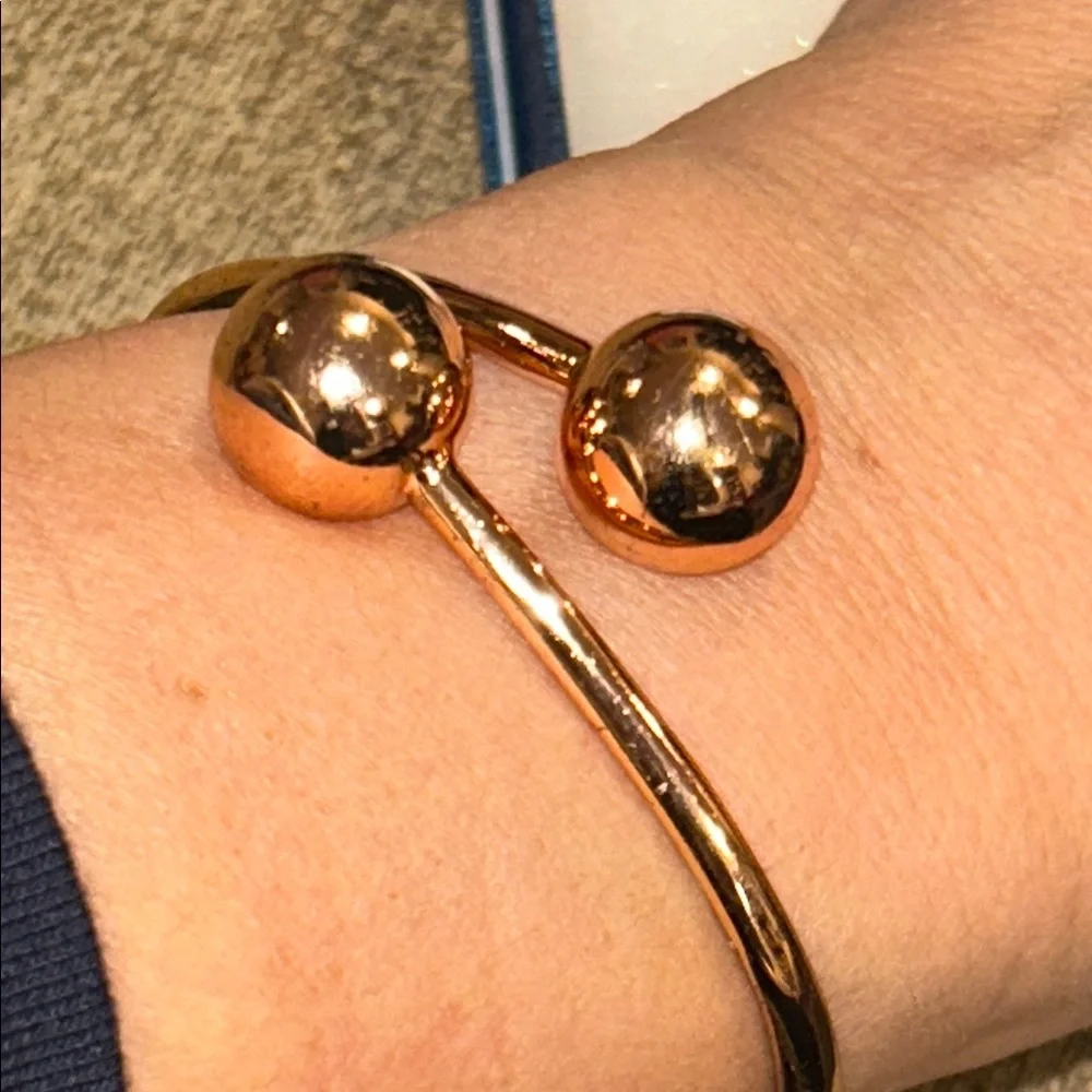 Kate Spade Golden Girl Rose Gold Hinged Open Cuff Bracelet - Picture 8 of 9